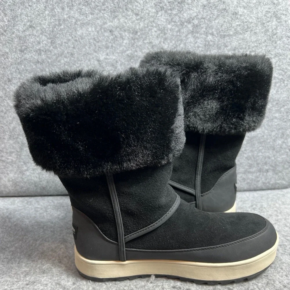 Koolaburra by UGG Womens Black Suede Faux Fur Winter Boots Snow Boots Size 6